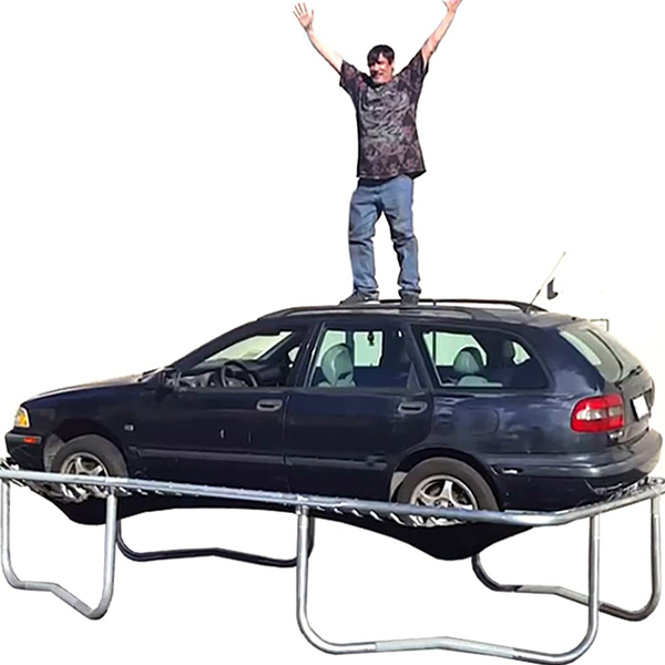 Gymnastic Outdoor Adults Kids Rectangle Trampoline with Net Enclosure – High Performance Commercial Grade Heavy Weight Jumping Capacity