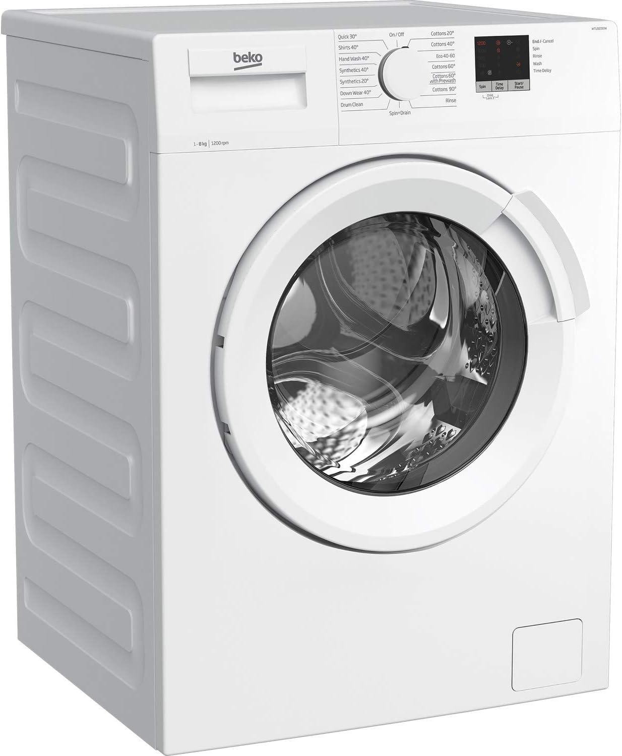 Beko WTL82051W Washing Machine | 8 kg Capacity 1200 rpm Spin Speed | C Rated Energy Class| White Colour, 28 Minute Quick Wash Technology | RecycledTub [Energy Class C]