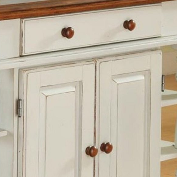 Kitchen Island with Solid Wood Top
