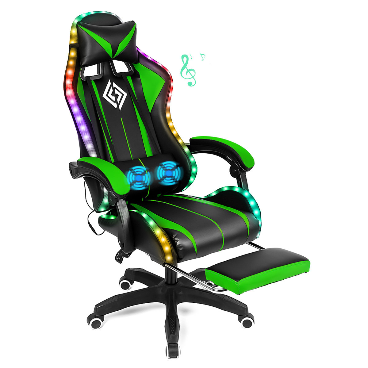 【Furniture】RGB PC & Racing Game Chair With Massage And Bluetooth