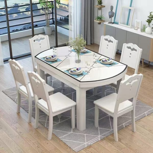 Telescopic folding dining table