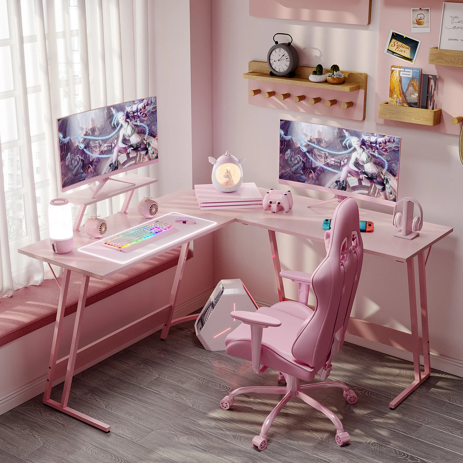 Sherri L- Shaped Gaming Desk