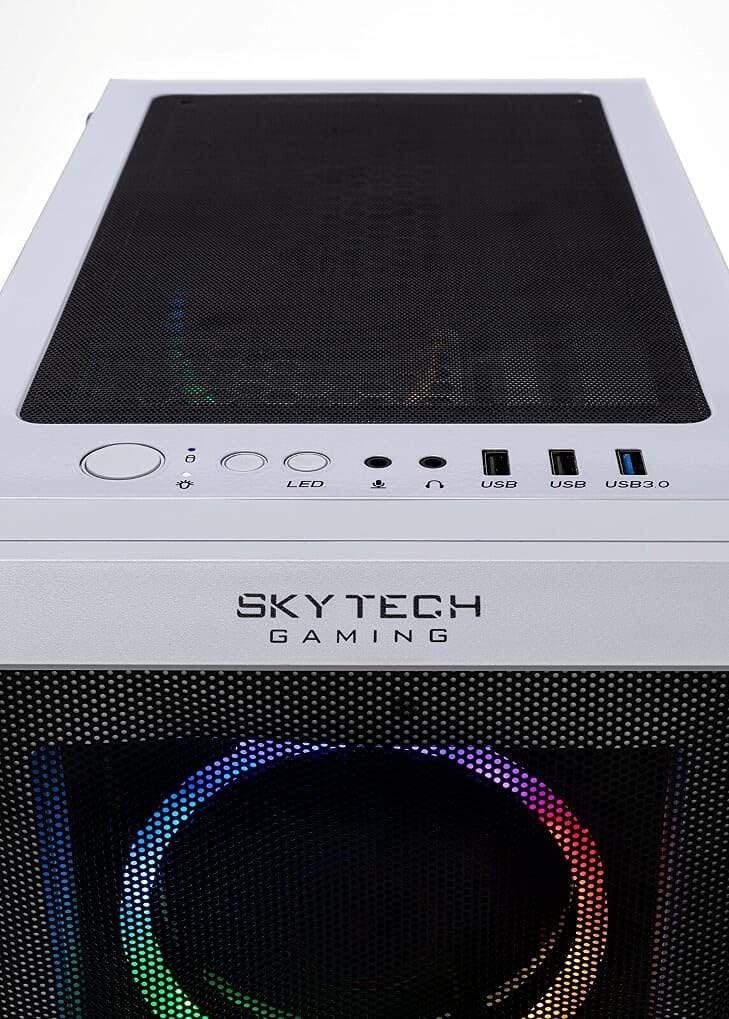 Skytech Archangel Gaming Computer PC Desktop – Ryzen 5 3600 3.6GHz, GTX 1660 Super 6G, 500GB SSD, 16GB DDR4 3200MHz, RGB Fans, Windows 11 Home 64-bit, 802.11AC Wi-Fi