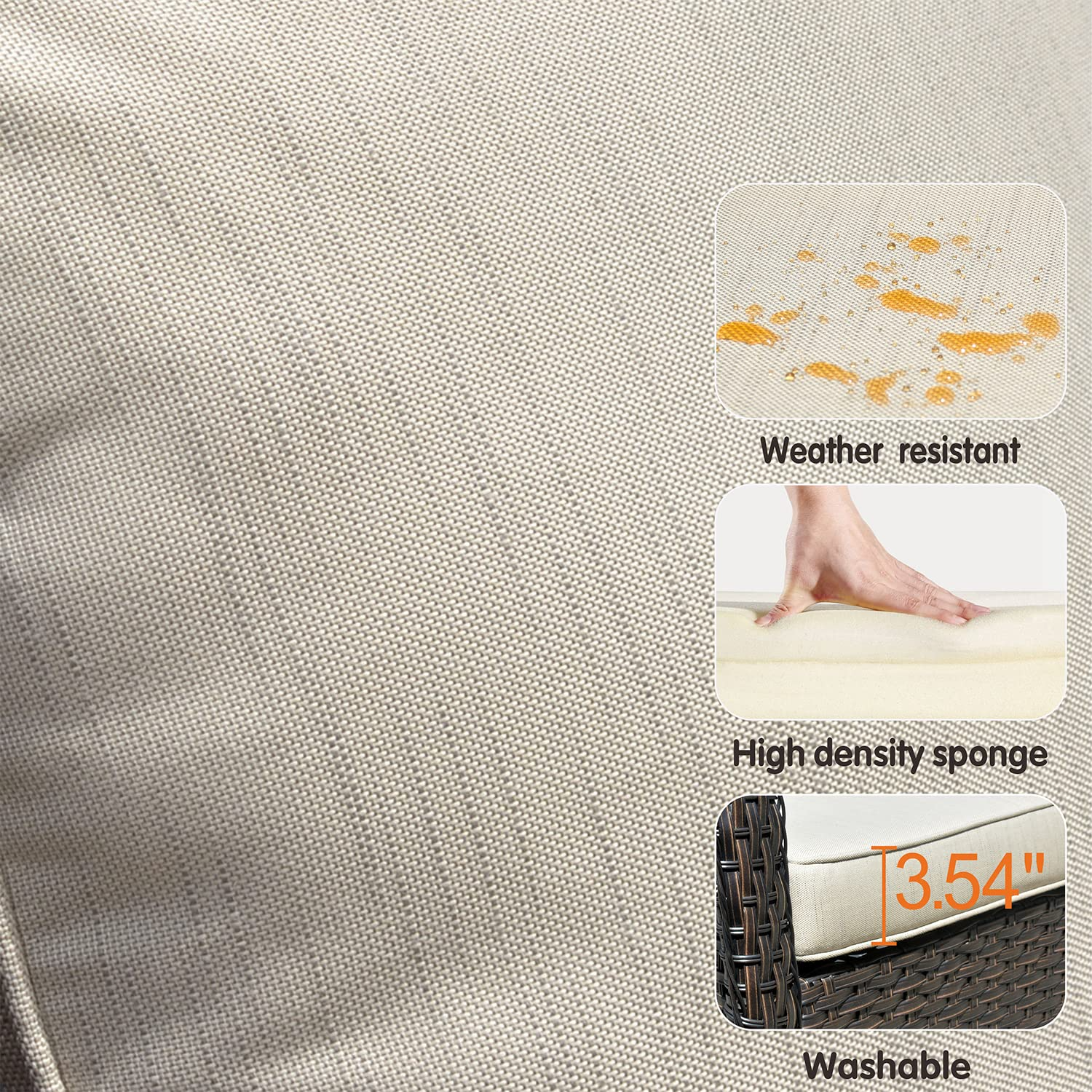 【Furniture】Outdoor Furniture Patio Furniture Set 7 Pcs All Weather Wicker Patio Conversation