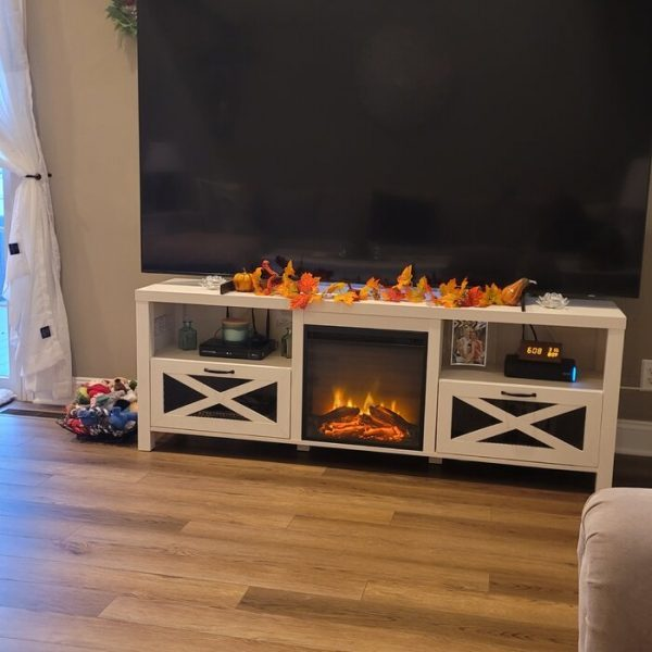 TV Stand for TVs up to 85′′ with Fireplace Included