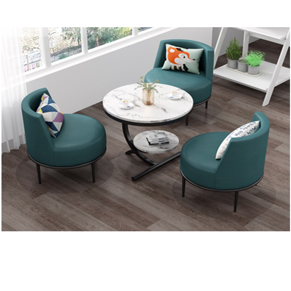 【Furniture】Four Sets Outdoor Leisure Tea Table Chair Combination Backrest Chair 1 Table and 3 Chairs