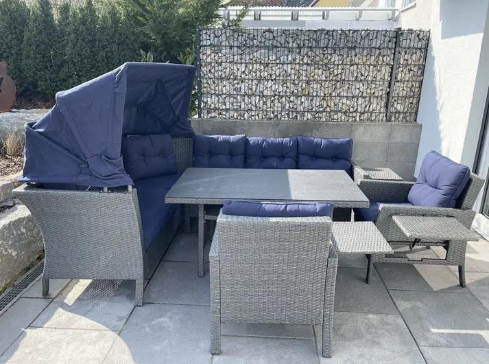 【Home & Garden】XXL Lounge Set WHD 207x162x256 Seating Group Garden Lounge Set