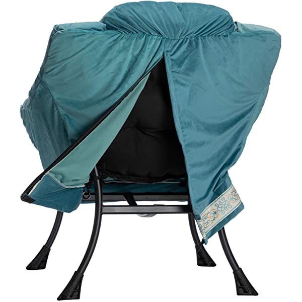 AbocoFur Modern Large Cotton Fabric Lazy Chair,Accent Contemporary Lounge Chair, Single Steel Frame Leisure Sofa Chair with Armrests and A Side Pocket, Beige