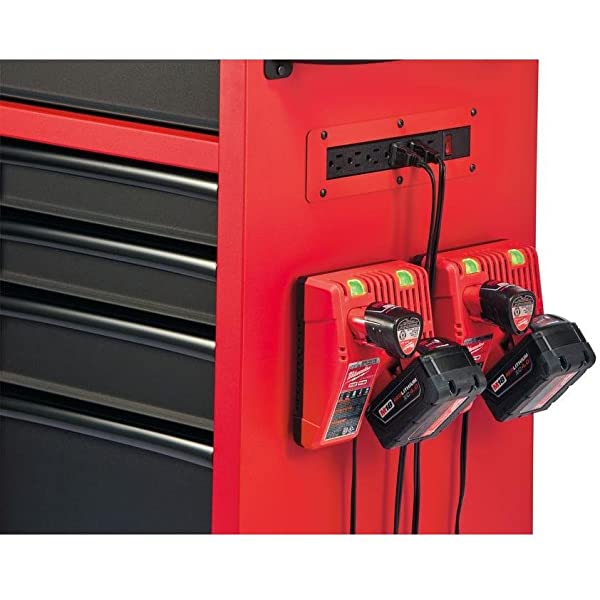Heavy-duty, Drawer 16 Tool Chest 46 In. and Rolling Cabinet Set, Red and Black, Personal Valuables Storage Drawer with Separate Lock in the Tool Chest