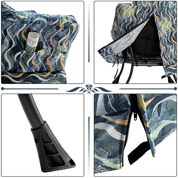 AbocoFur Modern Large Cotton Fabric Lazy Chair,Accent Contemporary Lounge Chair, Single Steel Frame Leisure Sofa Chair with Armrests and A Side Pocket, Beige