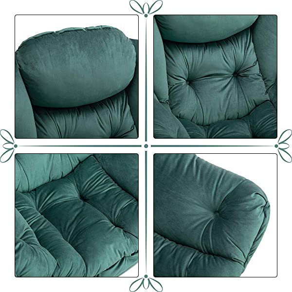 AbocoFur Modern Large Cotton Fabric Lazy Chair,Accent Contemporary Lounge Chair, Single Steel Frame Leisure Sofa Chair with Armrests and A Side Pocket, Beige