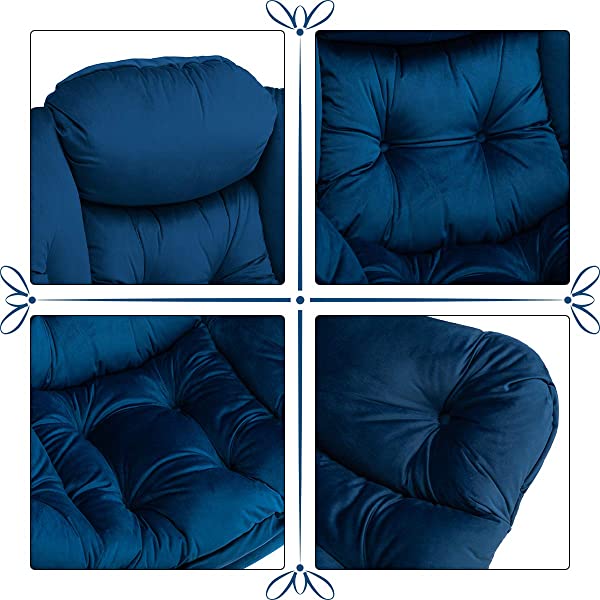 AbocoFur Modern Large Cotton Fabric Lazy Chair,Accent Contemporary Lounge Chair, Single Steel Frame Leisure Sofa Chair with Armrests and A Side Pocket, Beige