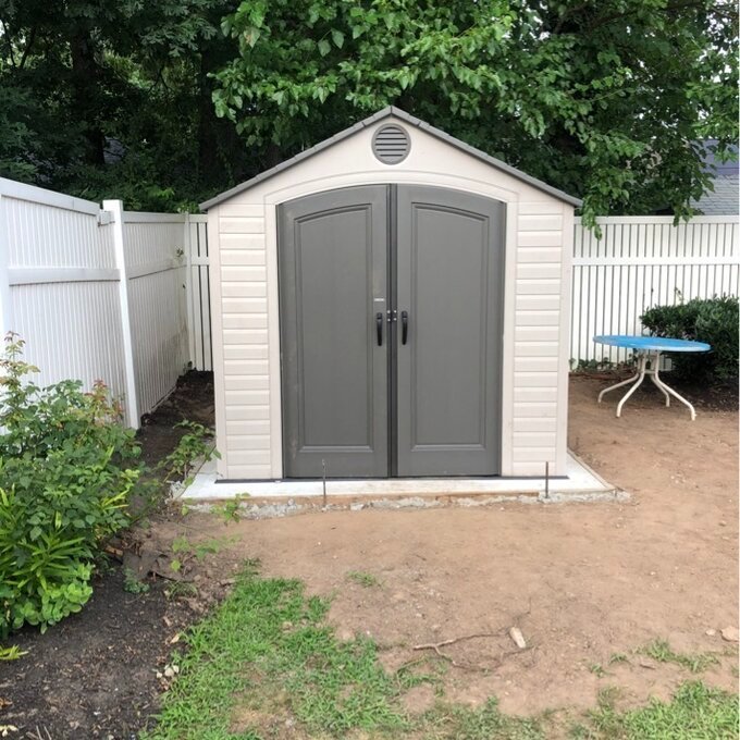 Traditional plastic storage shed 2.5m wide x 3m deep