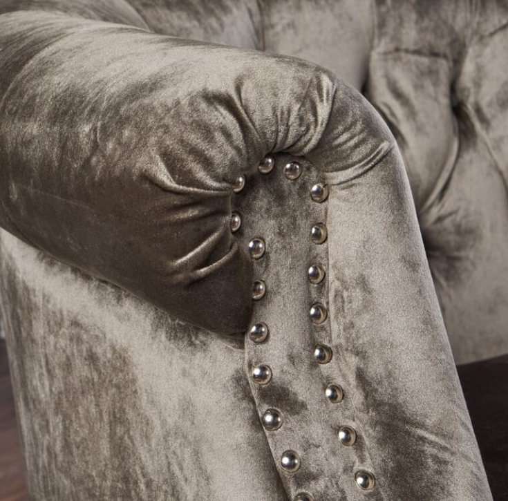 51.5-inch velvet roll-arm two-seat sofa