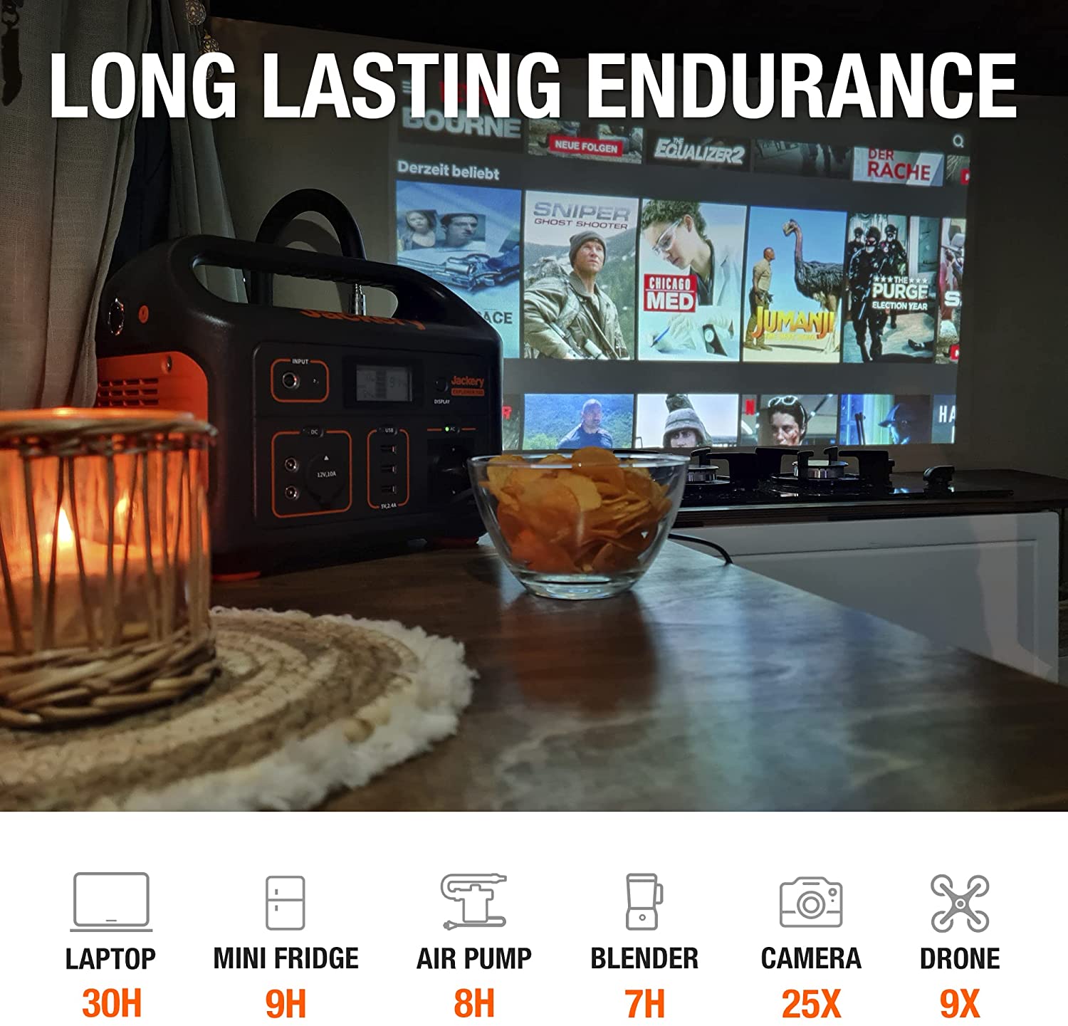 Generator 500,518WH power station with  100W solar panels