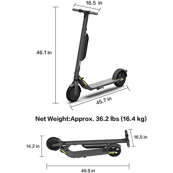 Segway Ninebot E22 E45 Electric Kick Scooter, Upgraded Motor Power, 9-inch Dual Density Tires, Lightweight and Foldable