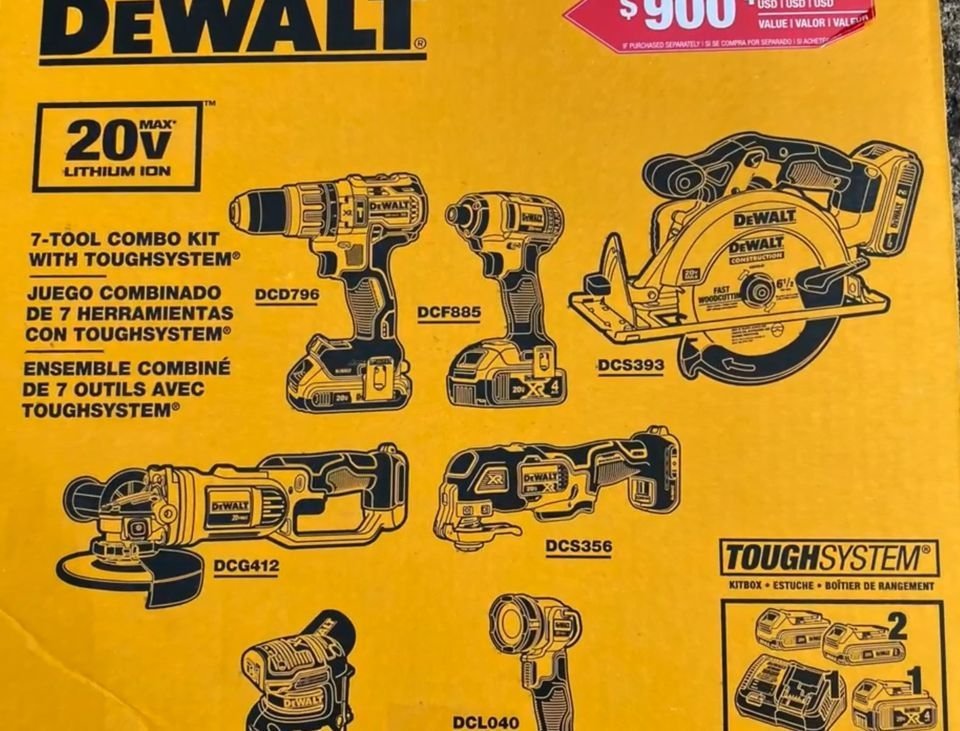 DeWALT DCKTS781D2M1 20V MAX Cordless Li-Ion 7 Tool Combo Kit w/Tough System.
