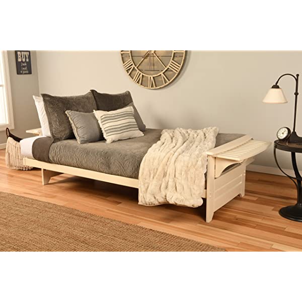 Kodiak Furniture Futon Set, Full, White Suede Navy