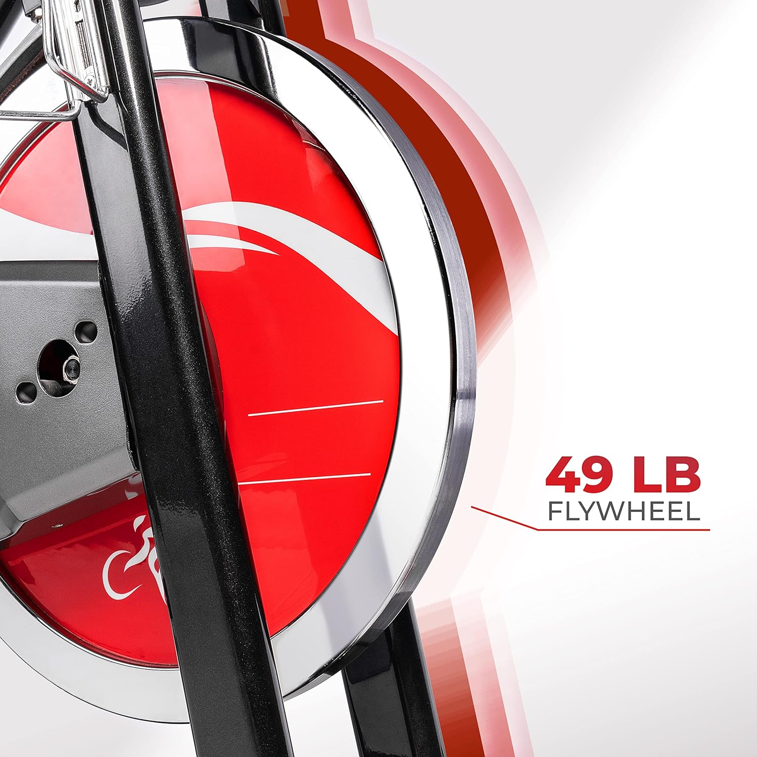 Sunny Health and Fitness Exercise Bike, Quiet Indoor Cycling Stationary Bike with Digital Monitor & Adjustable Seat, Cardio Workout Gym Equipment for Home Use, 49 LB Flywheel, SF-B1002