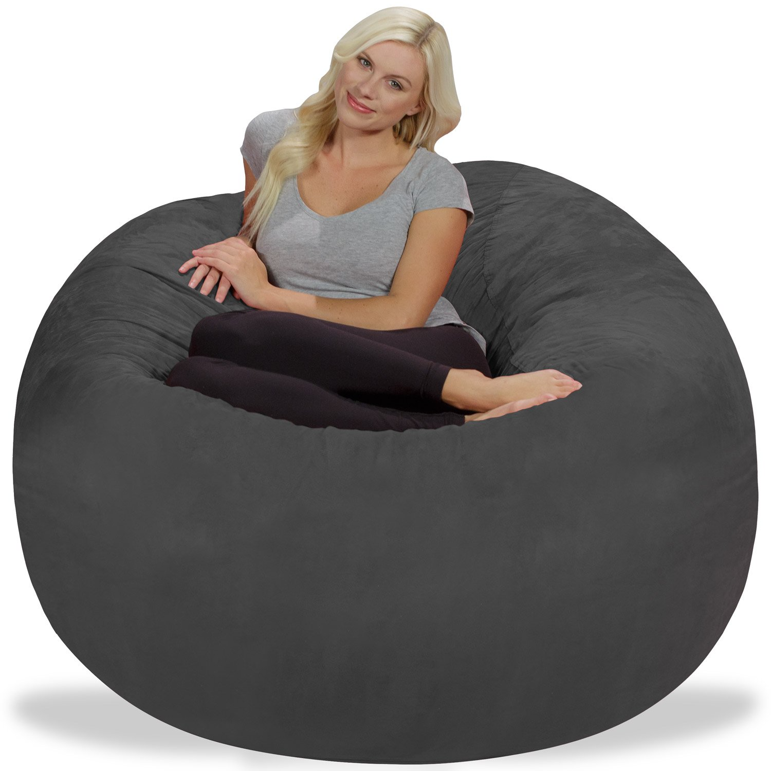 【Furniture】Giant 5' Memory Foam Furniture Bean Bag - Big Sofa with Soft Micro Fiber Cover