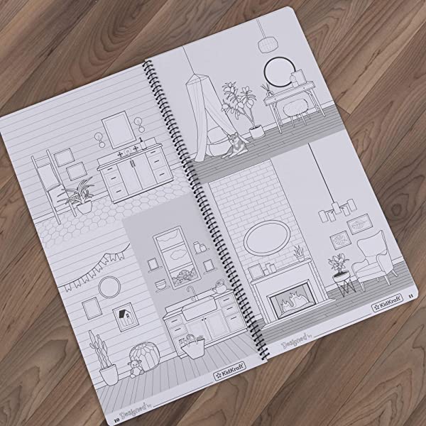 KidKraft Designed by Me™: Magnetic Makeover Wooden Dollhouse with Magnets, Fabric Wallpapers and 10 Pieces of Furniture, Gift for Ages 3+ Modern