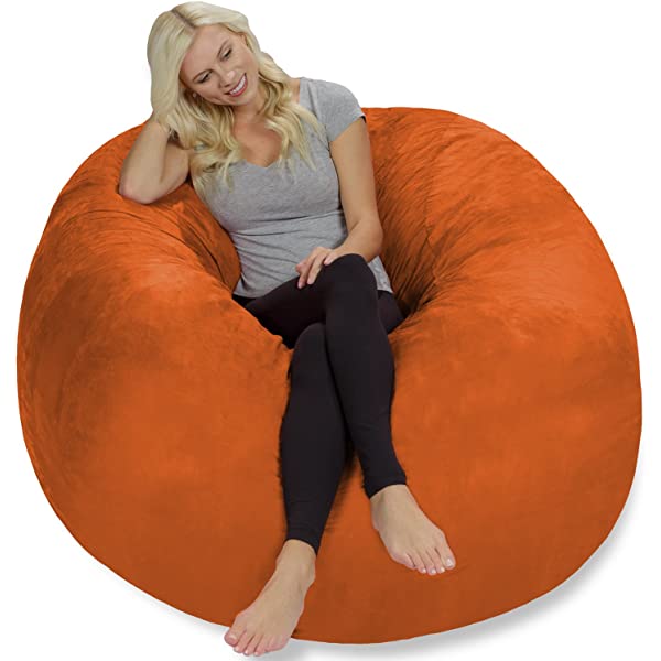 Chill Sack Bean Bag Chair: Giant 5' Memory Foam Furniture Bean Bag - Big Sofa with Soft Micro Fiber Cover - Navy Microsuede - Navy
