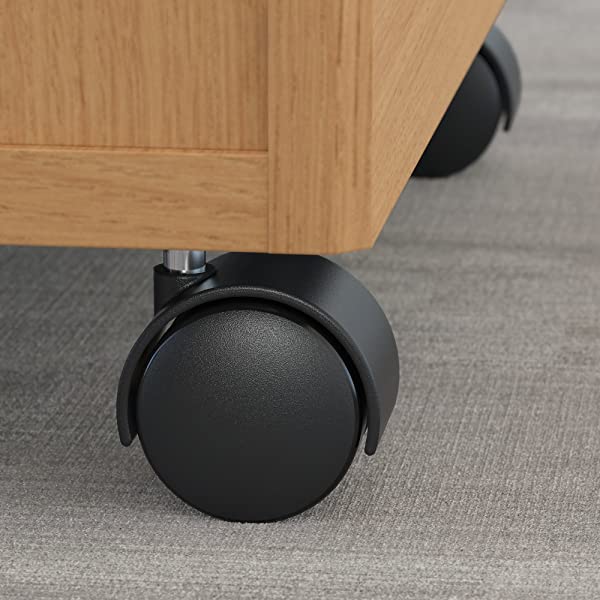 Bush Business Furniture Series C 72W Bow Front L Shaped Desk with 48W Return and Mobile File Cabinet in Hansen Cherry