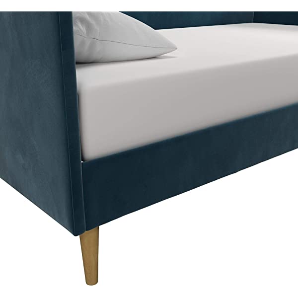 DHP Franklin Mid Century Upholstered Daybed, Sofa Bed, Twin Size Frame, Tan Linen Linen Twin Tan