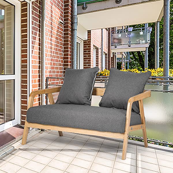 LUCKYERMORE 3-Seat Upholstered Grey Sofa Couch 60