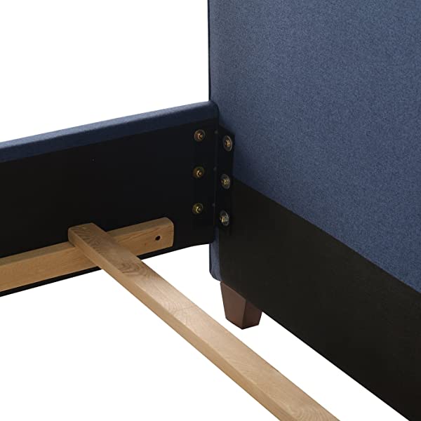 Jennifer Taylor Home Marcella Collection Queen Wingback Tufted Hand-Applied Nail Heads Upholstered Bed, Antique White Antique White Queen