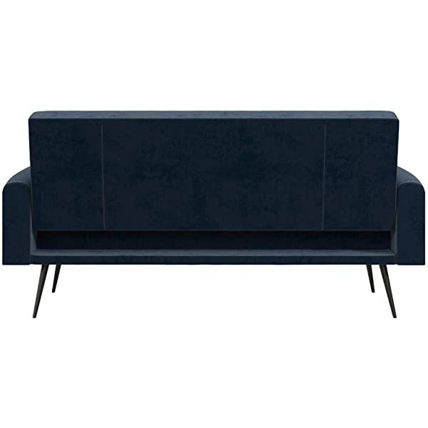 Novogratz 2360379N Z Stevie, Convertible Sofa Bed Couch, Ivory Velvet Futon