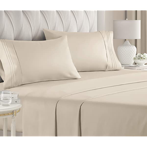 Queen Size Sheet Set - 4 Piece - Hotel Luxury Bed Sheets - Extra Soft - Deep Pockets - Easy Fit - Breathable & Cooling Sheets - Wrinkle Free - Comfy – Dark Grey Bed Sheets - Queens Sheets – 4 PC Queen Grey