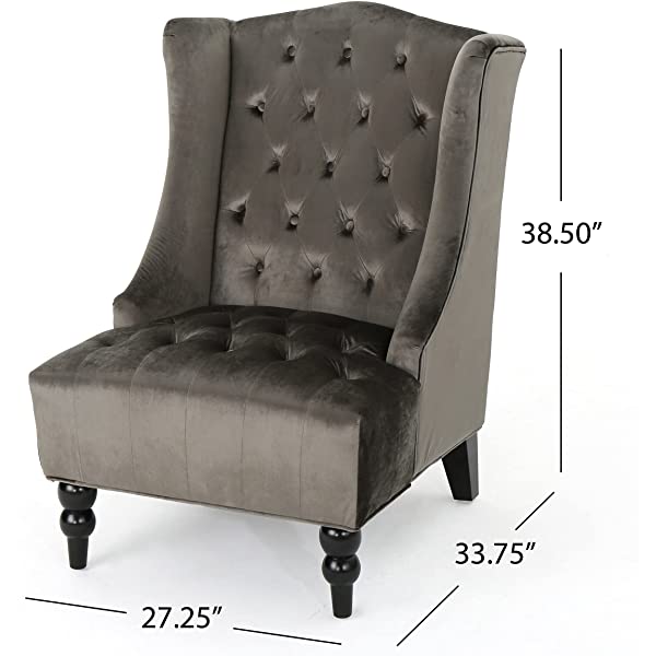 Christopher Knight Home Toddman High-Back Fabric Club Chair, Dark Charcoal