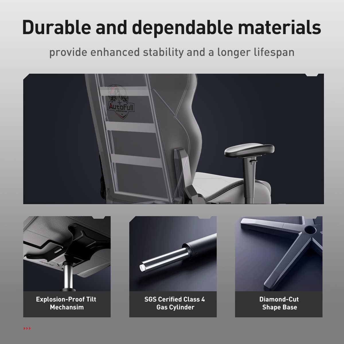 AutoFull C3 Gaming Chair Ergonomic Office Chair with 3D Bionic Lumbar Support, Racing Style Premium PU Leather Computer Chair Gamer Chairs with Footrest and Headrest(3-Years Warranty)