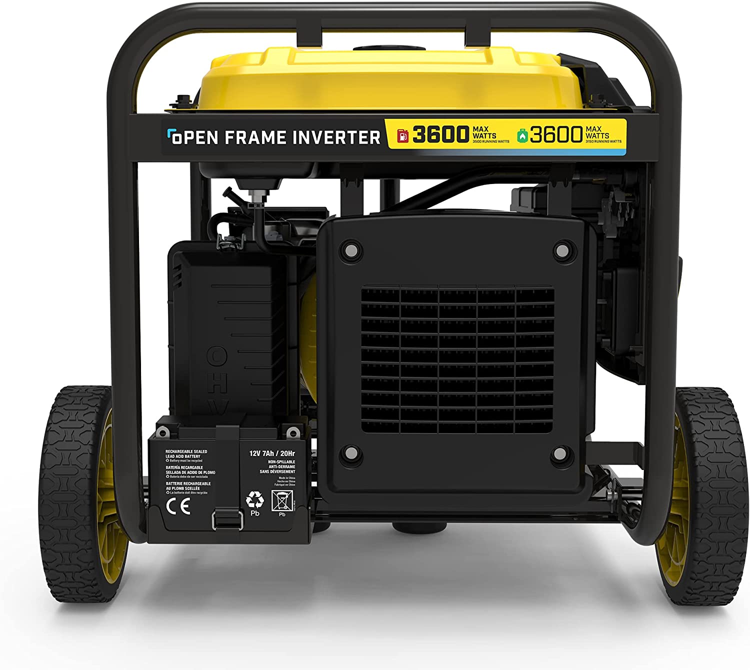 Champion Power Equipment 3600 Watt Dual Fuel Digital Hybrid Inverter – 224cc Engine, 18 hour run time, Ultra-Quiet & Light, Clean Power Hybrid Generator, Economy Mode to Save Fuel & Surge Protection