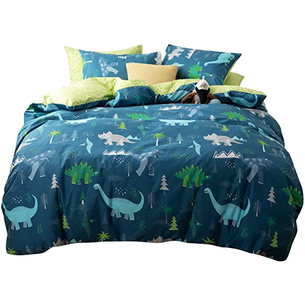 New Cartoon Animals Elephant Print Duvet Cover Sets for Kids 100% Cotton Reversible Soft 3 Pieces Kids Bedding Duvet Cover Pillowcases Kawaii Cloud Bedding Sets, Queen/Full Full/Queen (1 Duvet Cover + 2 Pillowcases) Multi A00 Elephant Bunny Balloon