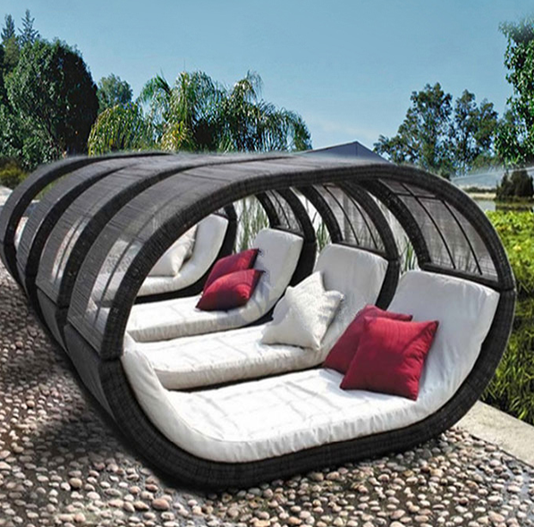 Direct courtyard rocking chair recliner with removable headrest pillow, breathable Texteline Farbic zero gravity rocking chair