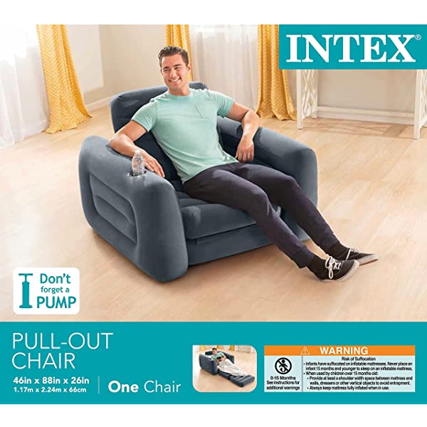 Intex Pull-Out Chair Inflatable Bed, 46