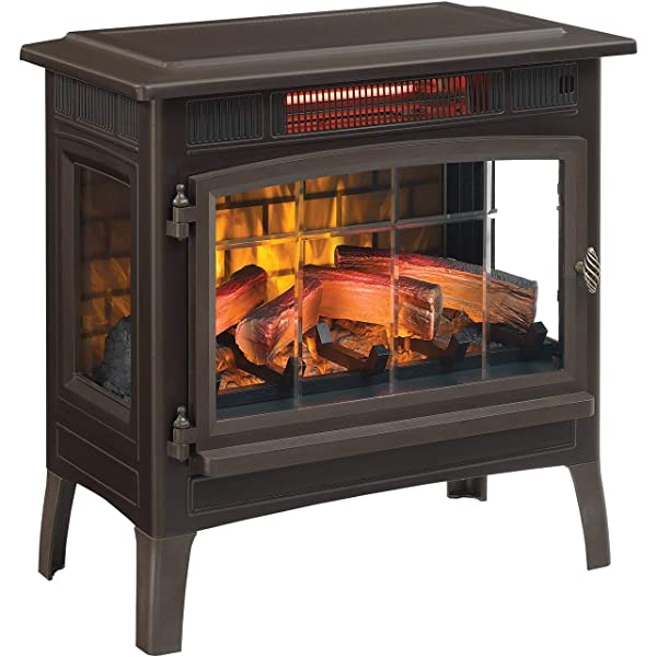 Duraflame 3D Infrared Electric Fireplace Stove with Remote Control - Portable Indoor Space Heater - DFI-5010 (Black)