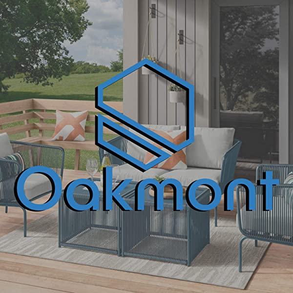 Oakmont Outdoor Furniture Patio Conversation Set Loveseat, 2 Chairs, Coffee Table with Cushion, Lawn Front Porch Garden, Metal Chair Set Wrought Iron Look (Red)