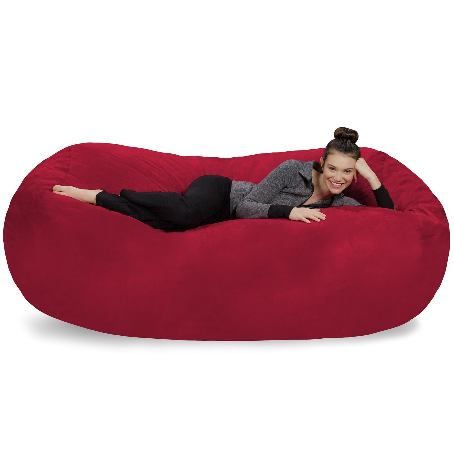 【Furniture】Sofa Sack - Plush Bean Bag Sofas with Super Soft Microsuede Cover - XL Memory Foam Stuffed Lounger Chairs