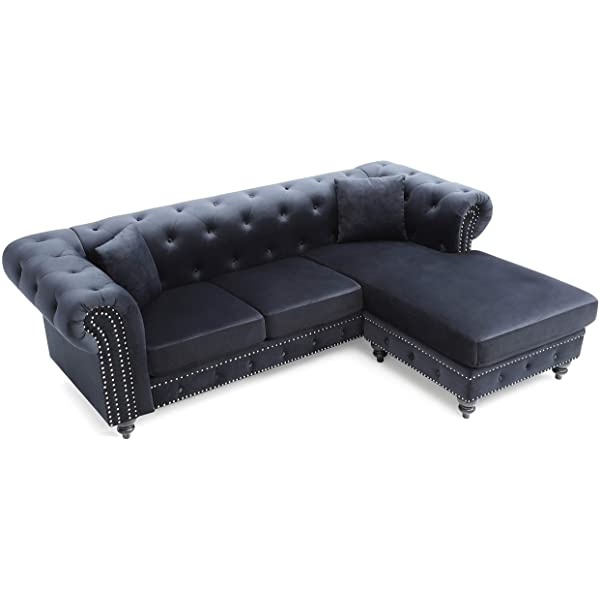 Glory Furniture Nola , Navy Blue Sofa Chaise (3 Boxes), 31