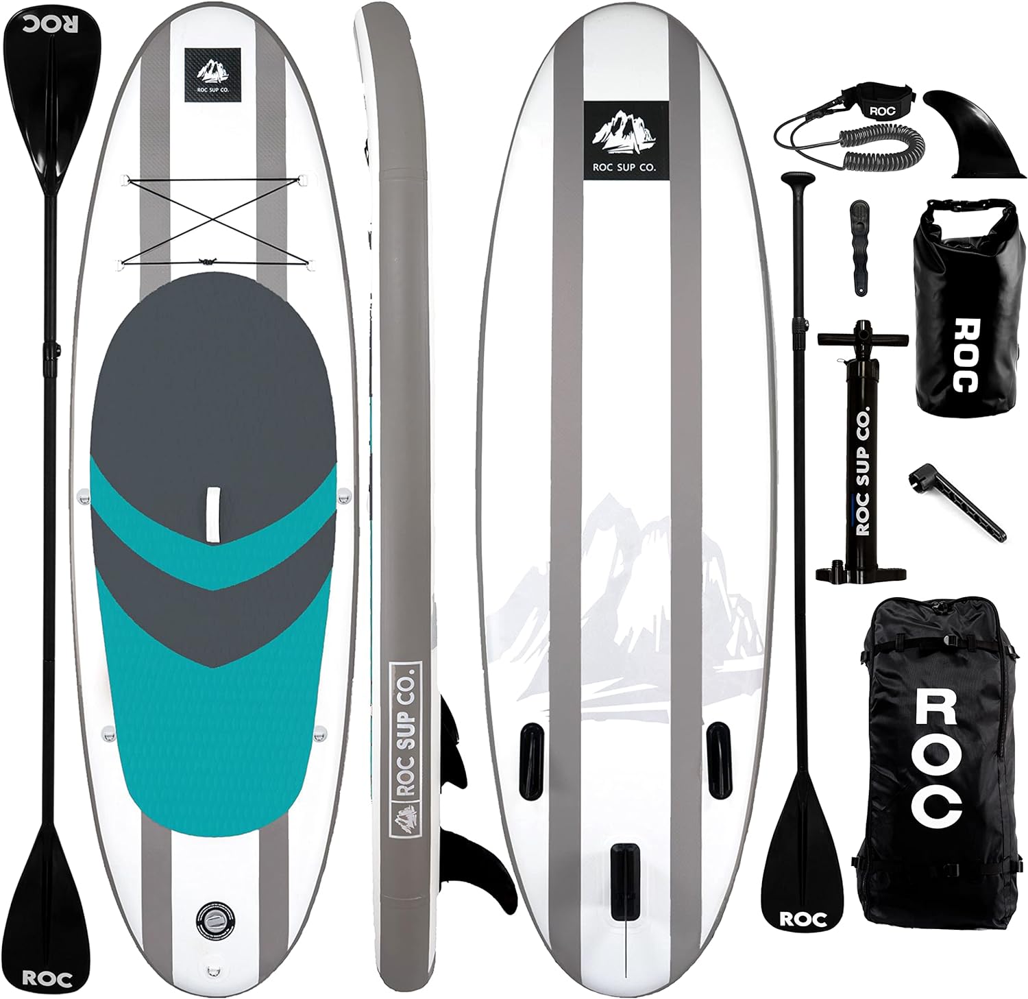 Roc Inflatable Stand Up Paddle Boards with Premium SUP Paddle Board Accessories, Wide Stable Design, Non-Slip Comfort Deck for Youth & Adults