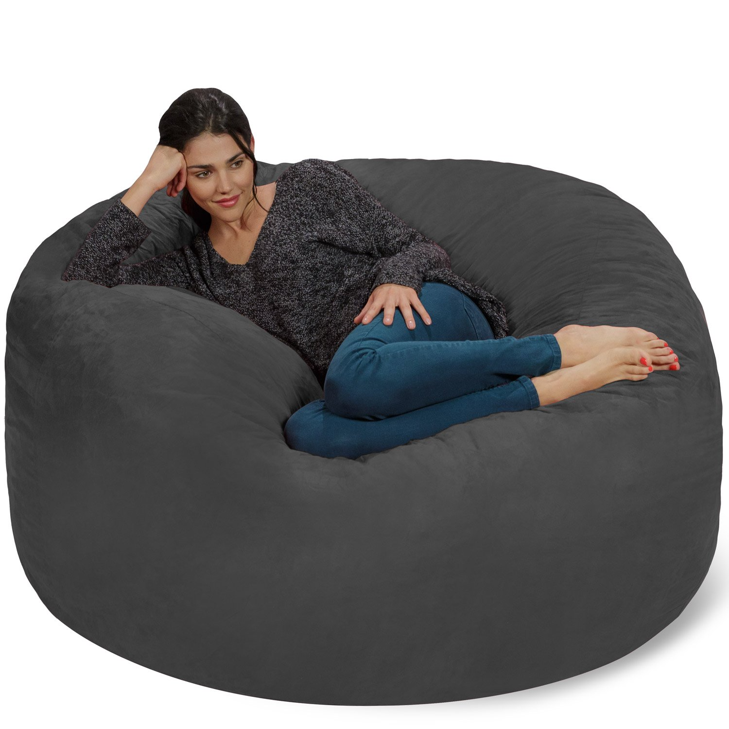 【Furniture】Giant 5' Memory Foam Furniture Bean Bag - Big Sofa with Soft Micro Fiber Cover