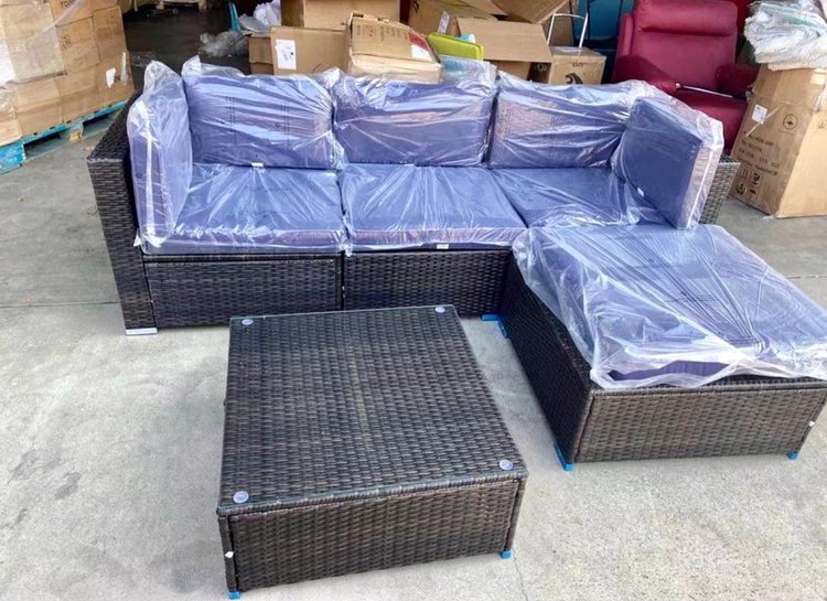 5 patio set wicker outdoor combination sofa