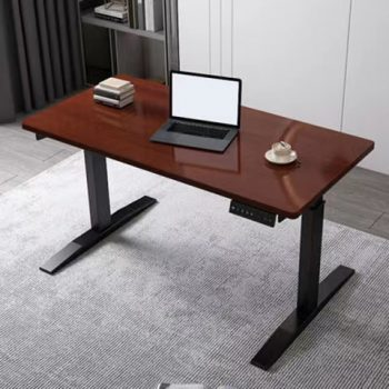 SHW 55-inch (approximately 143.1 cm) large electric height-adjustable vertical table, 137.1 x 71.4 cm, oak color