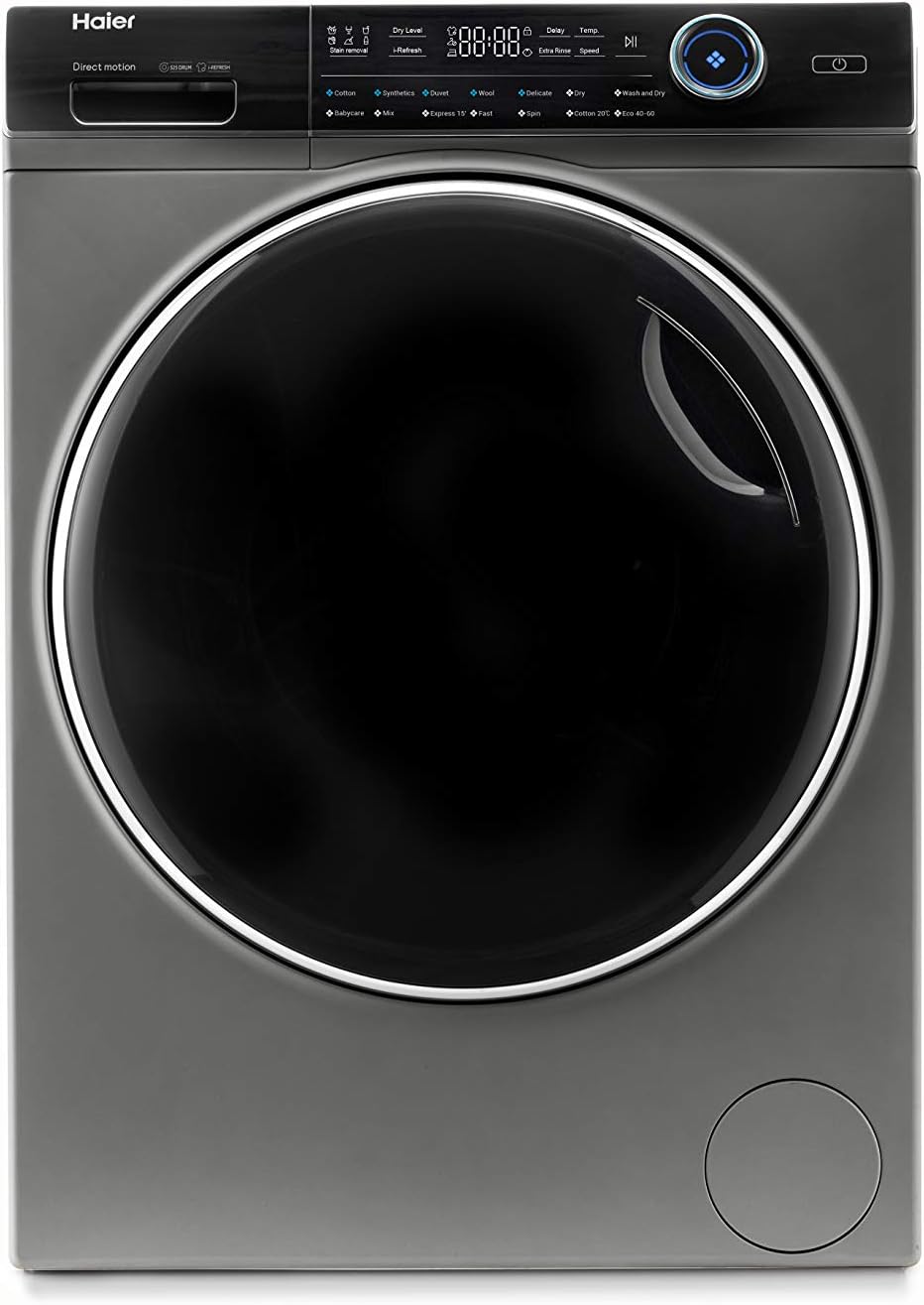 Haier HWD100-B14979S Freestanding Washer Dryer, Direct Motion and LED Display, 1400RPM 10kg/6kg Load, Graphite [Energy Class D]