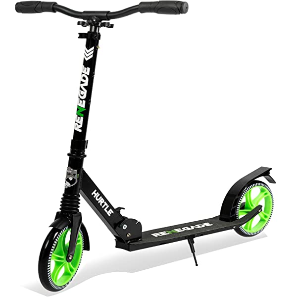 Hurtle Scooter – Scooter for Teenager – Kick Scooter – 2 Wheel Scooter with Adjustable T-Bar Handlebar – Folding Adult Kick Scooter with Alloy Anti-Slip Deck Pink