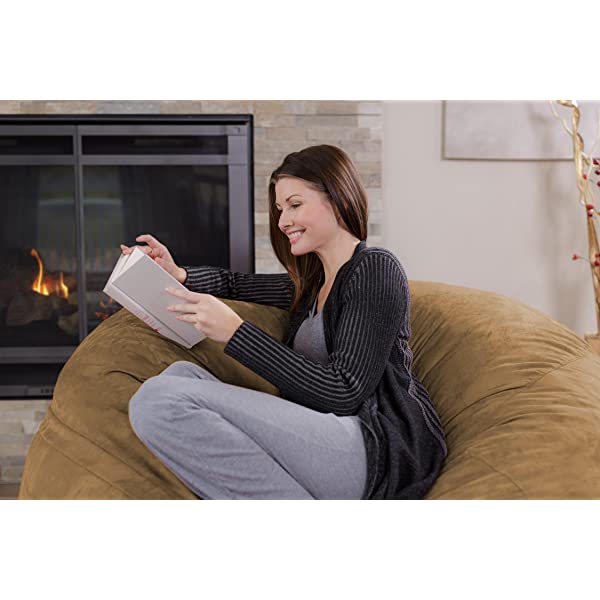 Chill Sack Bean Bag Chair: Giant 5' Memory Foam Furniture Bean Bag - Big Sofa with Soft Micro Fiber Cover - Navy Microsuede - Navy