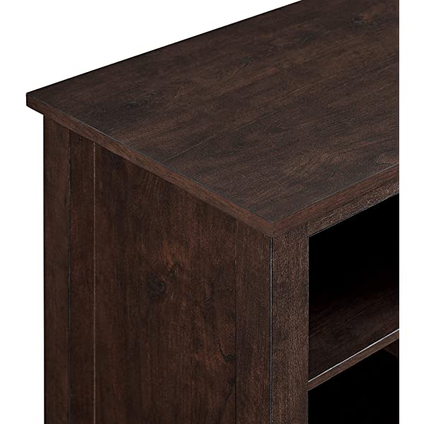 Walker Edison Wren Classic 4 Cubby TV Stand for TVs up to 65 Inches, 58 Inch, Black Black 58 InchTV Stand